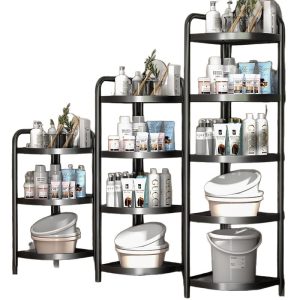 Bathroom shelves floor-to-ceiling, multi-storey toilets, storage of various artifacts, corner toilets, bathroom triangular basin racks
