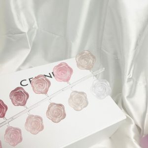 Zizi International Nail Pattern Nail Sheet 2023 New Doudou Camellia Heart Shape Color Card Ice Transparent Nude Short Model