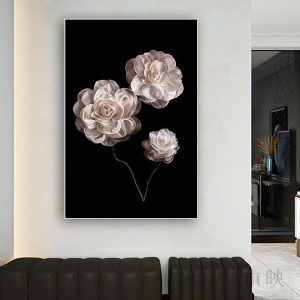 Fugui camellia decorative painting, small fragrant wind, bedroom studio, study room arrangement, French living room, dining room background hanging painting