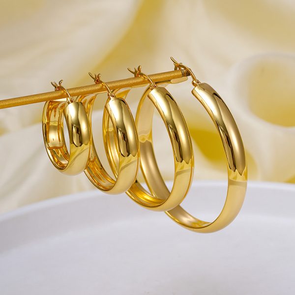 European and American cross-border fashion hollow curved geometric earrings female niche high-end French 18K gold-plated earrings wholesale - Image 3