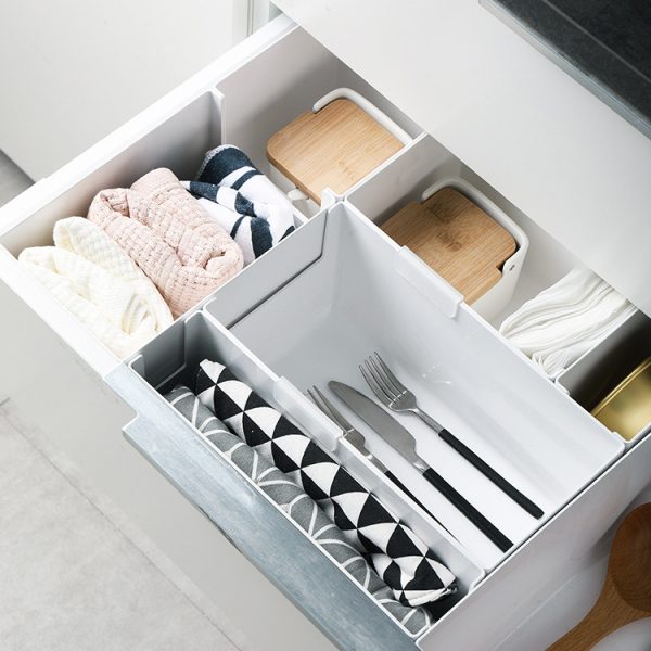 Combined stackable desktop storage box plastic solid color dustproof storage box bathroom kitchen spice organization box - Image 2