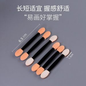 Factory Cross-border Eyeshadow Stick Double Head Latex Cotton Sponge Brush 6.5CM Makeup Tools 50 Pcs Bag Nail Art Blending