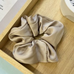 High-quality large satin large intestine hair ring, Korean simple fairy headband, French retro hair headpiece, women's Korean version