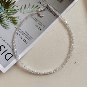 Vacuum crystal beaded clavicle chain sparkling necklace women's fashionable stacking necklace women's ins cold wind