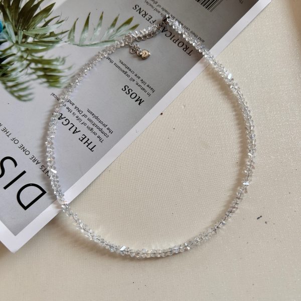 Vacuum crystal beaded clavicle chain sparkling necklace women's fashionable stacking necklace women's ins cold wind - Image 3
