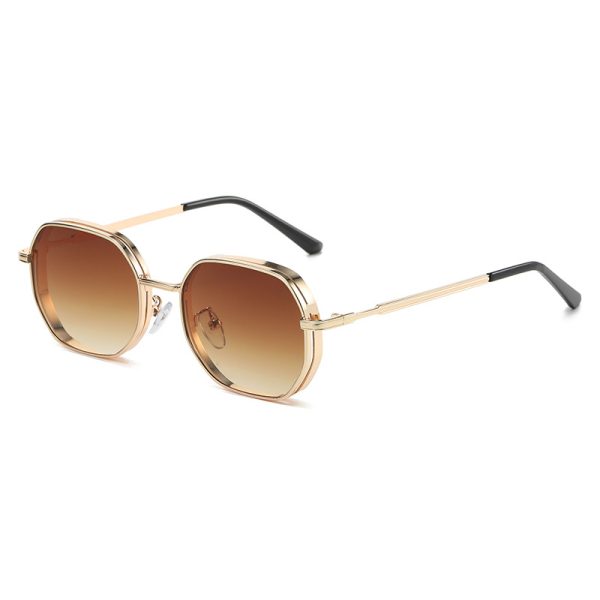 Personality New Retro Round Frame Metal Fashion Women's Sunglasses Trendy gradient lenses are versatile and simple sunglasses