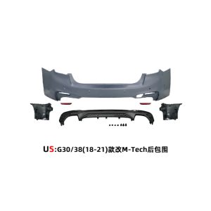 For 18-21 BMW 5 Series Modified MT MP Surround G30 38 Front and Rear Bars Middle Mesh Side Skirt Rear Wing Kit
