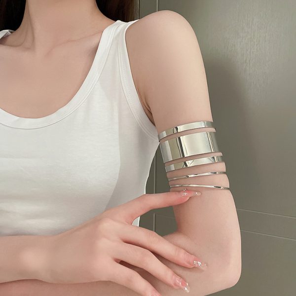 Cross-border, European and American personality open armbands, fashion trendy niche bracelets, high-end temperament, cold wind hand ornaments - Image 2