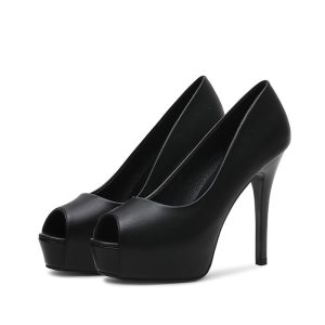 589-6 High Heels Women's Platform Thin Heel Fish Mouth 12CM Sexy Professional Single Shoes Small Size Women's Shoes