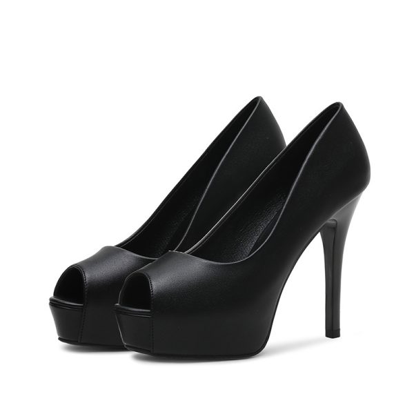 589-6 High Heels Women's Platform Thin Heel Fish Mouth 12CM Sexy Professional Single Shoes Small Size Women's Shoes - Image 2