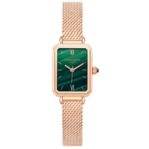 Fashion waterproof women's watch simple temperament ins wind malachite texture dial net red with the same square small green watch