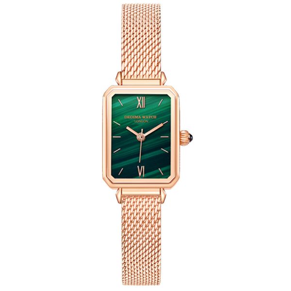 Fashion waterproof women's watch simple temperament ins wind malachite texture dial net red with the same square small green watch - Image 2