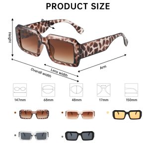 New square leopard print sunglasses fashion retro anti-ultraviolet sunglasses Internet celebrity street photography European and American sunglasses women