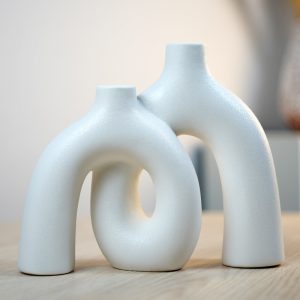 Nordic Dried Flowers Home Decoration Companion Vases Hydroponic Stoneware Particle Vases Ornaments Living Room Flower Arrangement Ceramics