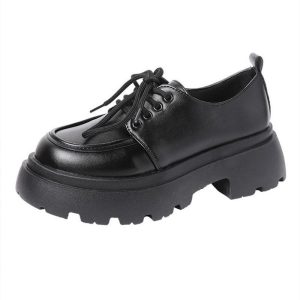 British-style platform small leather shoes women's versatile loafers 2023 autumn new slip-on soft-soled Mary Jane single shoes