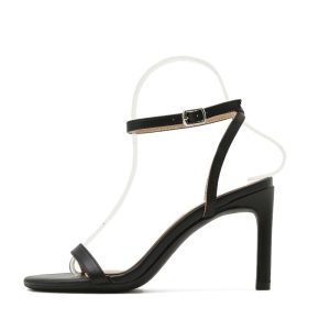 Summer round scalp sandals women's stiletto open toe with a fashionable high heel European and American versatile microfiber sexy women's shoes