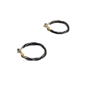 2025 New French Retro Black Oil Drip Oil Exaggerated Large Earring Earrings Women European and American Advanced Sensibility Circle Earrings Women