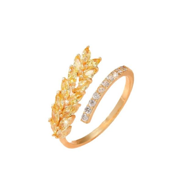 Cross-border hot-selling wheat ear rings, women's niche, high-end light luxury, non-fading rings, fashionable, simple and versatile rings, hand jewelry - Image 5