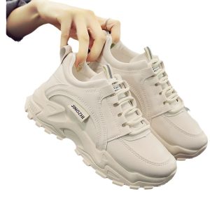 Spring and autumn women's shoes, new soft-soled daddy shoes, women's flat non-slip casual shoes, women's round toe, retro muffin bottom, versatile