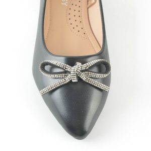 foreign trade cross-border pointed toe flat women's shoes diamond bow pumps commuter shoes flat women shoes
