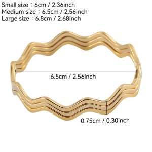 ins style multi-layer layered stainless steel bracelet high-end design temperament wavy gold titanium steel bracelet jewelry