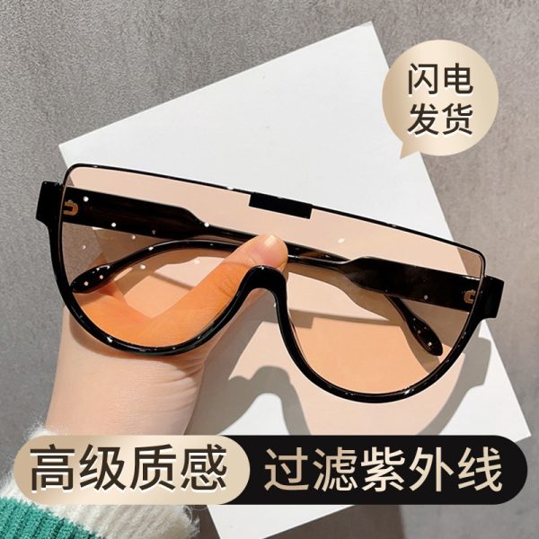 Sunglasses women's face-showing little women's sunglasses 2025 new high-end fashion Internet celebrity trend lower half frame glasses for men