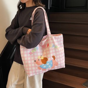 New Female 2025 New Large-capacity Hand-Held Student Carry Bookcloth Bag Commuting to Work Shoulder Canvas Bag