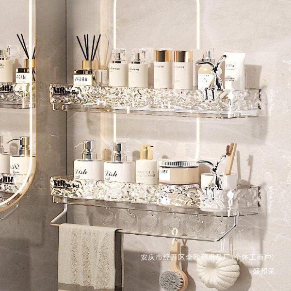Wall disposable table storage rack, wall mounted toilet storage rack, punched toilet shelf, bathroom household toilet