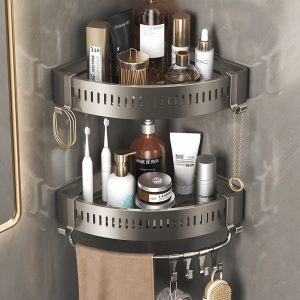 Non-perforated bathroom, toilet, shelf, toilet, hand washing, countertop, wall, triangular storage bracket, bath wall hanging