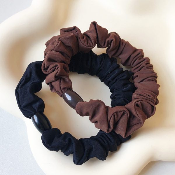 The Korean version has a simple texture, ice silk mask, three-dimensional rubber square, large intestine hair ring, high elasticity, thick hair rope headwear