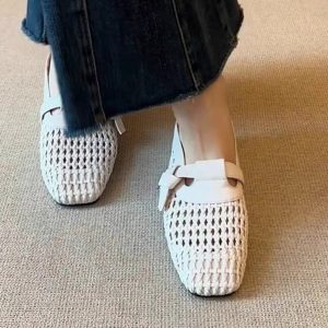 Sheepskin ~ Baotou semi-slippers women's summer wear inner heightened Birkenstock cave shoes, one foot knitted breathable sandals