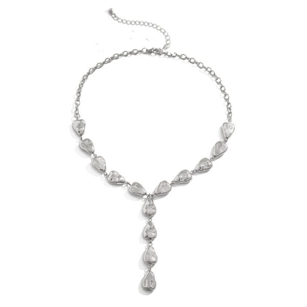 New cross-border irregular baroque Y-shaped clavicle chain ins high-end niche water drop pendant necklace for women - Image 3