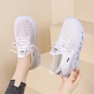 Internet celebrity popular women's, summer flying weaving sneakers, versatile mesh, breathable and fashionable, ins, running shoes, mesh