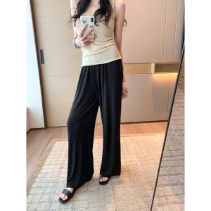 Sheepskin ~ Su Yinyin has the same style of ROW square toe leather flat slippers women's summer sandals