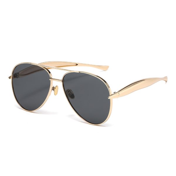 2025 New Toad Mirror Women's Aviator Large Frame Sunglasses Metal Frame High-end Retro Personality Sunglasses for Men - Image 5