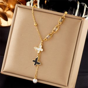 Cross-border fashion niche new pendant jewelry clavicle chain titanium steel multi-layer layered luxury women's necklace