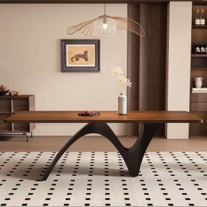 Solid wood dining table, French retro desk, rectangular log living room, home Nordic simple modern small dining table