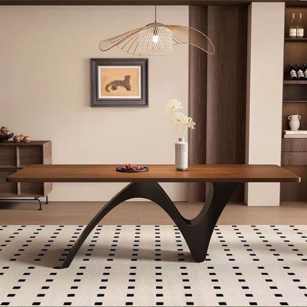 Solid wood dining table, French retro desk, rectangular log living room, home Nordic simple modern small dining table