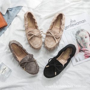 Doudou shoes women's 2023 spring and autumn models flat-bottomed outerwear lazy soft-soled pregnant women large size all-match Korean version of work work shoes