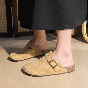 Foreign trade cross-border Birkenstock women's spring new slip-on shoes toe shoes women's slippers doctor shoes nurse shoes half flip flops