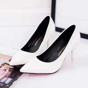 European and American multi-color plus size high heels 2022 pointed toe thin heel shallow foreign trade single shoes women's work shoes patent leather 42 sizes