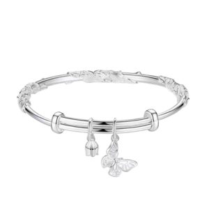 New flower brocade bracelet butterfly flower pendant niche simple temperament bracelet versatile literary and artistic retro bracelet