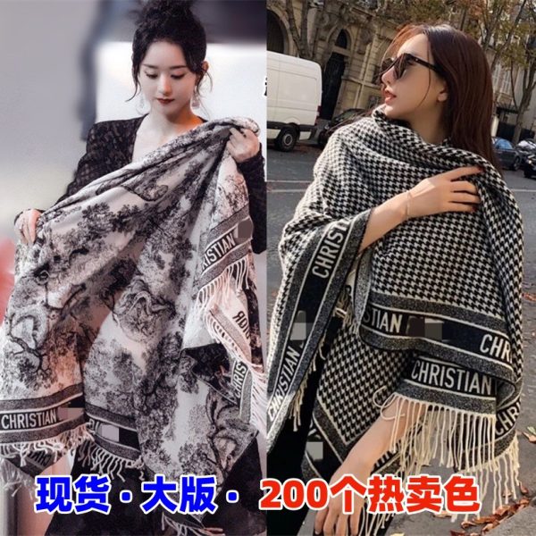 Retro shawl over women's 2025 new summer lunch break office blanket air conditioning room warm Liying big scarf