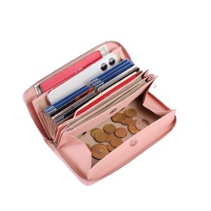 Japanese Leather Long Wallet Women's Large Capacity RFID Women's Handbag Mobile Phone Bag Anti-Degaussing Coin Purse