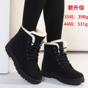 wish Amazon winter new snow boots women's cross-border large size warm women's boots flat heel women's cotton shoes wholesale