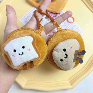 Xiaohongshu cartoon plush coin coin purse funny cookies headphone storage bag girls' keychain bag hanging ornament