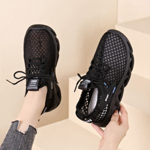 Internet celebrity popular women's, summer flying weaving sneakers, versatile mesh, breathable and fashionable, ins, running shoes, mesh