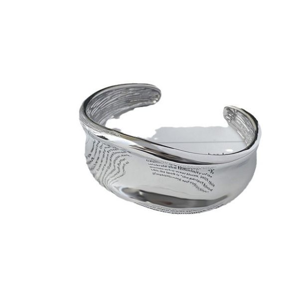 Silver glossy irregular curved bracelet women's ins cold wind high-end sense bracelet fashion temperament hand ornament autumn and winter - Image 5