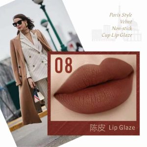 Midora velvet matte lip clay lipstick women's waterproof niche paris lip gloss nonstick cup wholesale makeup source