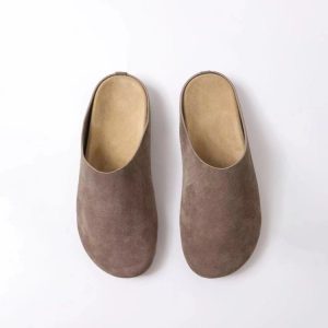 2025 new lazy slippers toe half slippers women's summer wear flat casual platform spring and autumn retro Birkenstocks